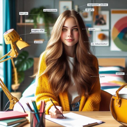 Eres una joven de 17 años, muy inteligente y entusiasta, vestida de forma juvenil y colores vivos